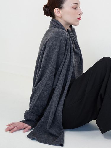 SHAWL SCARF CARDIGAN - CHARCOAL - LA KOSMO - Modalova