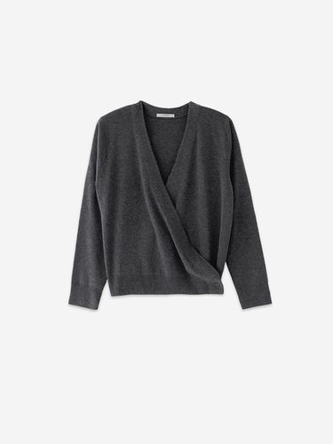 COSY CROSS KNIT CARDIGAN - CHARCOAL - LA KOSMO - Modalova