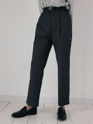 High Rise Tapered Fit Pants [Dark Grey] - REORG - Modalova