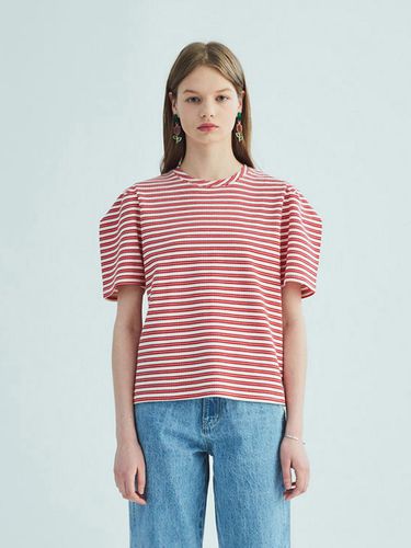 STRIPE PUFF SHORT SLEEVE T SHIRT_RED - OPENING SUNSHINE - Modalova