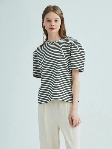 STRIPE PUFF SHORT SLEEVE T SHIRT_BLACK - OPENING SUNSHINE - Modalova