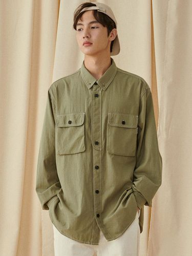 Laver 2103 Military Oversized-Fit Khaki Shirt - MAGOODGAN - Modalova