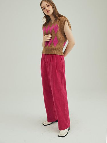 CORDUROY TWO TUCK PANTS_PINK - OPENING SUNSHINE - Modalova