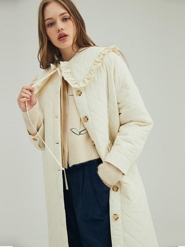 SAILOR COLLAR QUILTED COAT_CREAM - OPENING SUNSHINE - Modalova