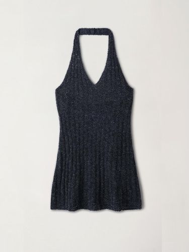 OEF Halter Neck Knit Top (Charcoal) - OEF - Modalova