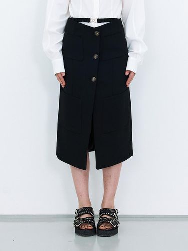 Cut Out Belted Midi Skirt_BK - J KOO - Modalova