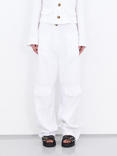 Denim Detail Stitch Point Trousers - J KOO - Modalova