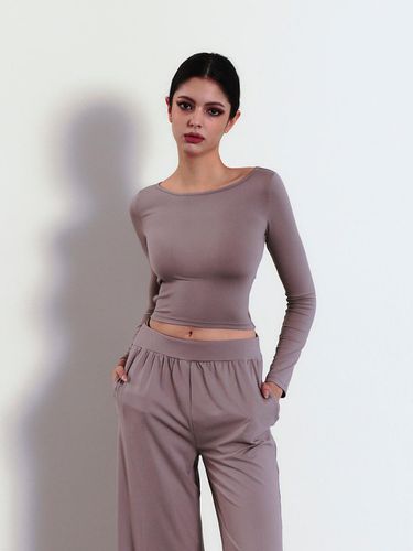 Back strap cropped T-shirt (Taupe) - VINAJ - Modalova