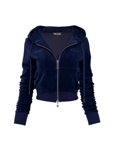 Signature Velvet Hoodie Zip up NAVY - EXPIRED GIRL - Modalova