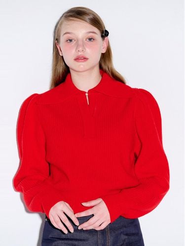 Collar neck puff knit_Red - OPENING SUNSHINE - Modalova