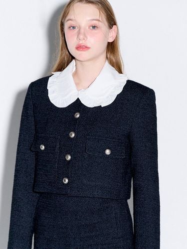 Boucle tweed cropped Wool jacket_Black - OPENING SUNSHINE - Modalova