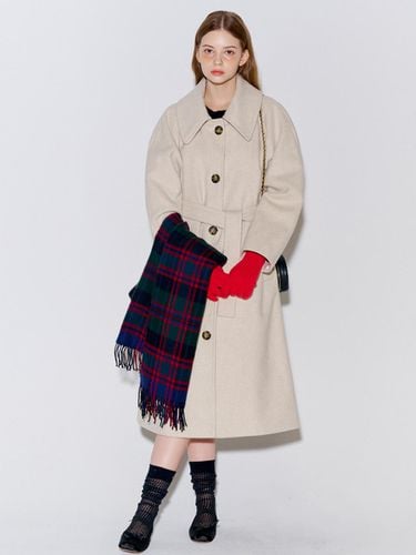 Wool Raglan Single Long Coat - OPENING SUNSHINE - Modalova