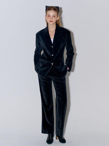 Set - up] Velvet Tailored Jacket + Bootcut Pants - OPENING SUNSHINE - Modalova