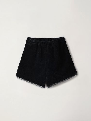 Velvet Lace Shorts (Black) - OEF - Modalova