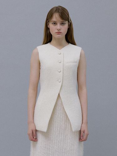 Wool Tweed Vest (Ivory) - OEF - Modalova