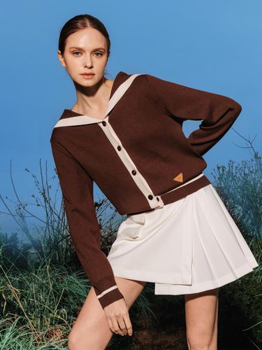 Sailor collar knit cardigan (brown) - OBER GOLF & SPORTS - Modalova