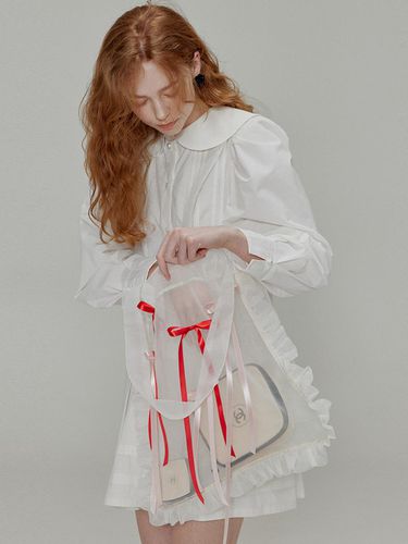 Organza ribbon detail shirring bag_White - OPENING SUNSHINE - Modalova