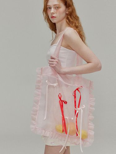 Organza ribbon detail shirring bag_Pink - OPENING SUNSHINE - Modalova