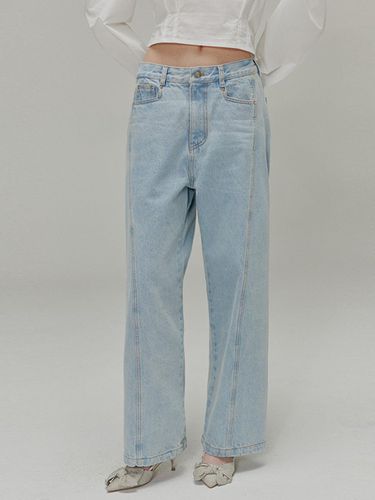 Low rise wide denim pants_Light indigo - OPENING SUNSHINE - Modalova