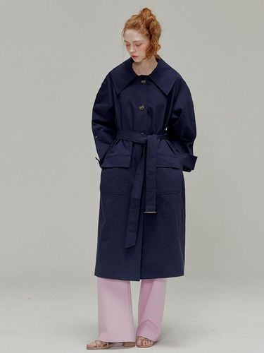 Volume sleeve big collar trench coat_Navy - OPENING SUNSHINE - Modalova