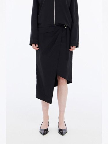 Strap Detail Wrap Skirt_Black - J KOO - Modalova