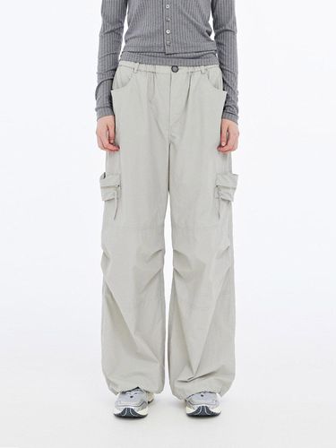 Wide Leg Cargo Pants_Gray - J KOO - Modalova