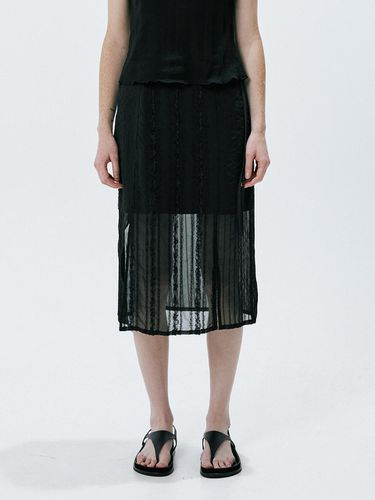 Sheer Patch work Skirt (Black) - OEF - Modalova