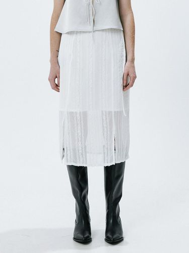 Sheer Patch work Skirt (White) - OEF - Modalova