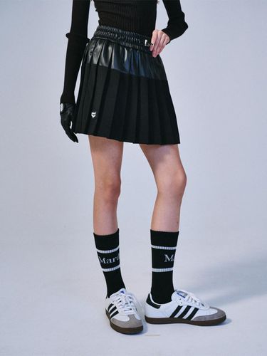 FAUX LEATHER COMBO MINI SKIRT - Mardi Mercredi Actif - Modalova