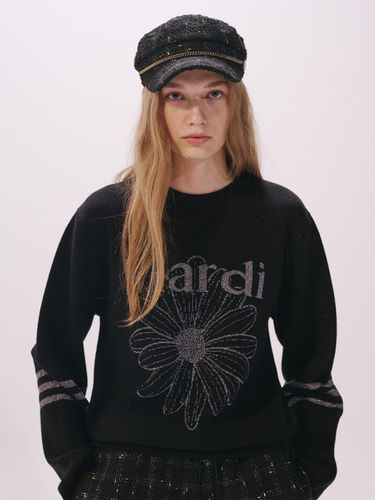 METALLIC MARDI FLOWER KNIT PULLOVER_BLACK GREY - Mardi Mercredi Actif - Modalova