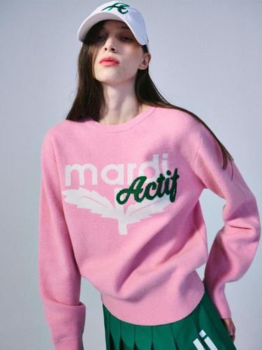 CASHMERE BLENDED PULLOVER ACTIF BLOOMMARDI_PINK GR - Mardi Mercredi Actif - Modalova