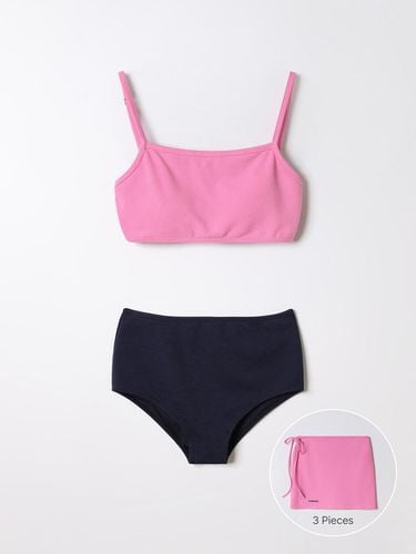 Two-Tone Adjustable Strap Bikini Set [Pink] - ANDNEEDS - Modalova