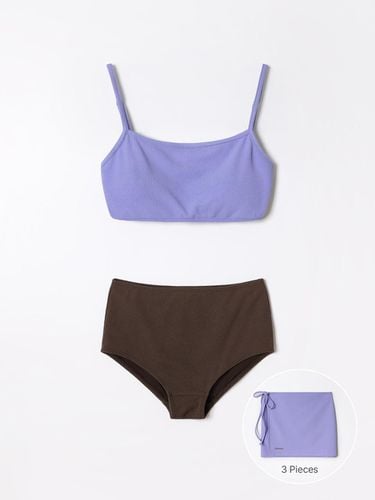 Two-Tone Adjustable Bikini Set [Purple] - ANDNEEDS - Modalova