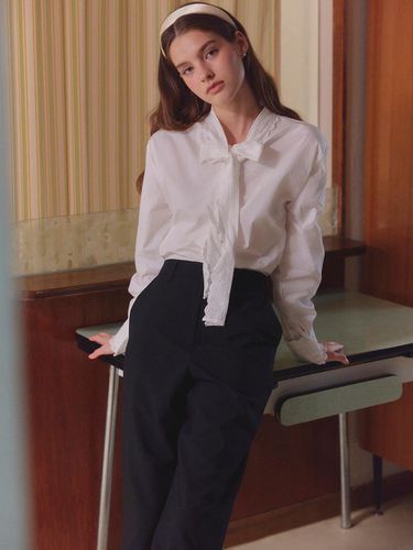 Cotton Tie Blouse (TJBAI2405) - VIKI - Modalova