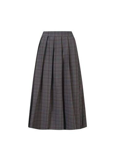 Pleats checkered long skirt (TJSAI2305) - VIKI - Modalova