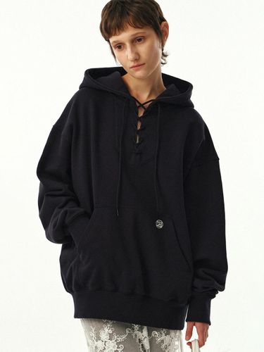 UNISEX, Lace - up Oversized Hoodie / - MOONSUN - Modalova