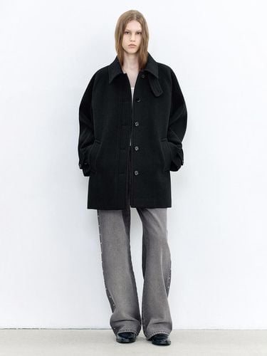 Soft Half Balmacaan Coat BLACK - INSILENCE WOMEN - Modalova