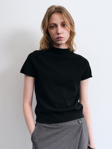 Rachel Mock neck Knit Top (Black) - LENUEE - Modalova