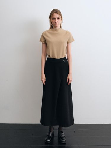 Wool Wrap Skirt (Black) - LENUEE - Modalova