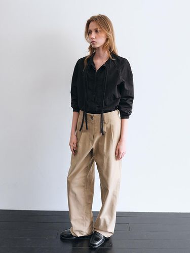 Belted Wide Pants in Heavy Cotton () - LENUEE - Modalova