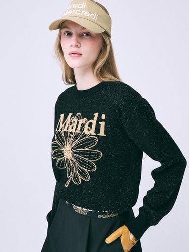 BOUCLE MARDI FLOWER KNIT PULLOVER_BLACK BEIGE - Mardi Mercredi Actif - Modalova