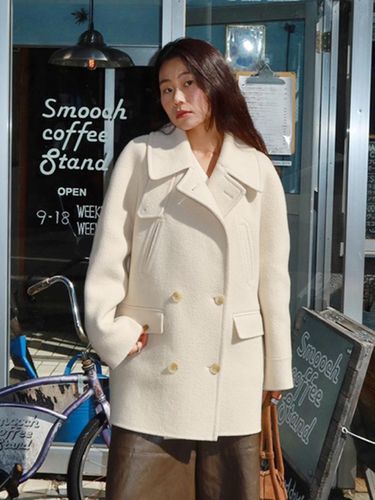 Dindi PICK] Knit Collar Midi Pea Coat VC2499CT903 - VOCAVACA - Modalova