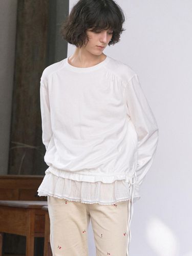 Woven Layered Drawstring T - Shirt VC2499TS901M - VOCAVACA - Modalova