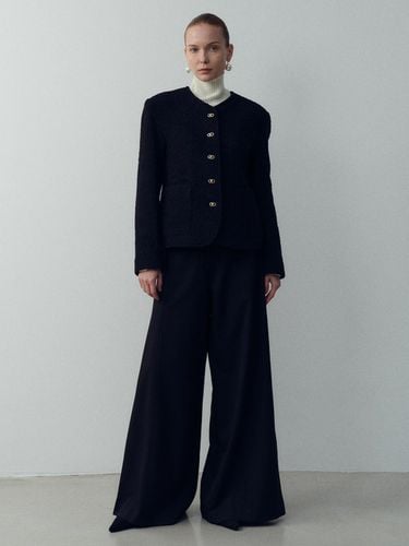 Seamed wide leg trouser_black - ARCHAIC - Modalova