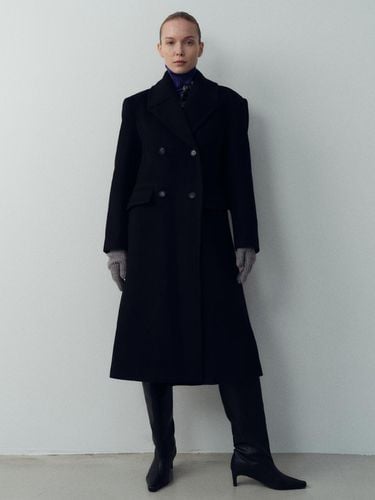 Wool double breasted coat_black - ARCHAIC - Modalova