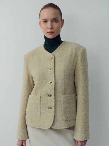 Wool bookle tweed jacket_beige - ARCHAIC - Modalova