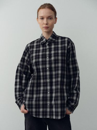 Plaid oversized fit shirt_black - ARCHAIC - Modalova