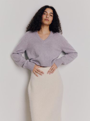 Tweedy Cropped V-neck Sweater () - Maggie - Modalova