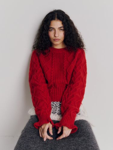 Frill Cable Knit (Red) - Maggie - Modalova