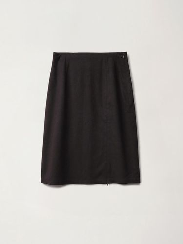 Zipper Slit Skirt (Brown Suede) - OEF - Modalova